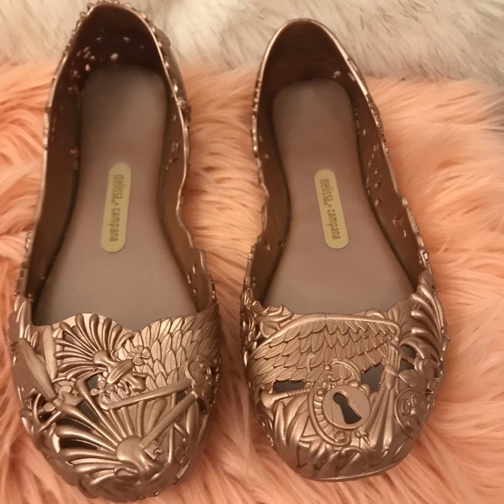 Melissa + campana borocca pink metal size 8